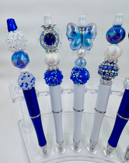 Kentucky Blue & White Fancy Beadable Pens