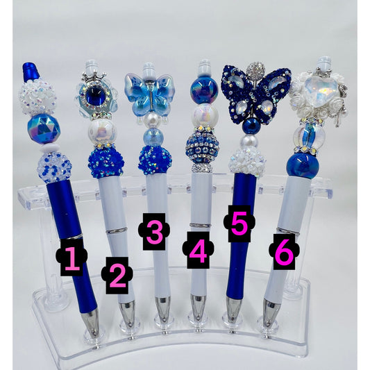 Kentucky Blue & White Fancy Beadable Pens